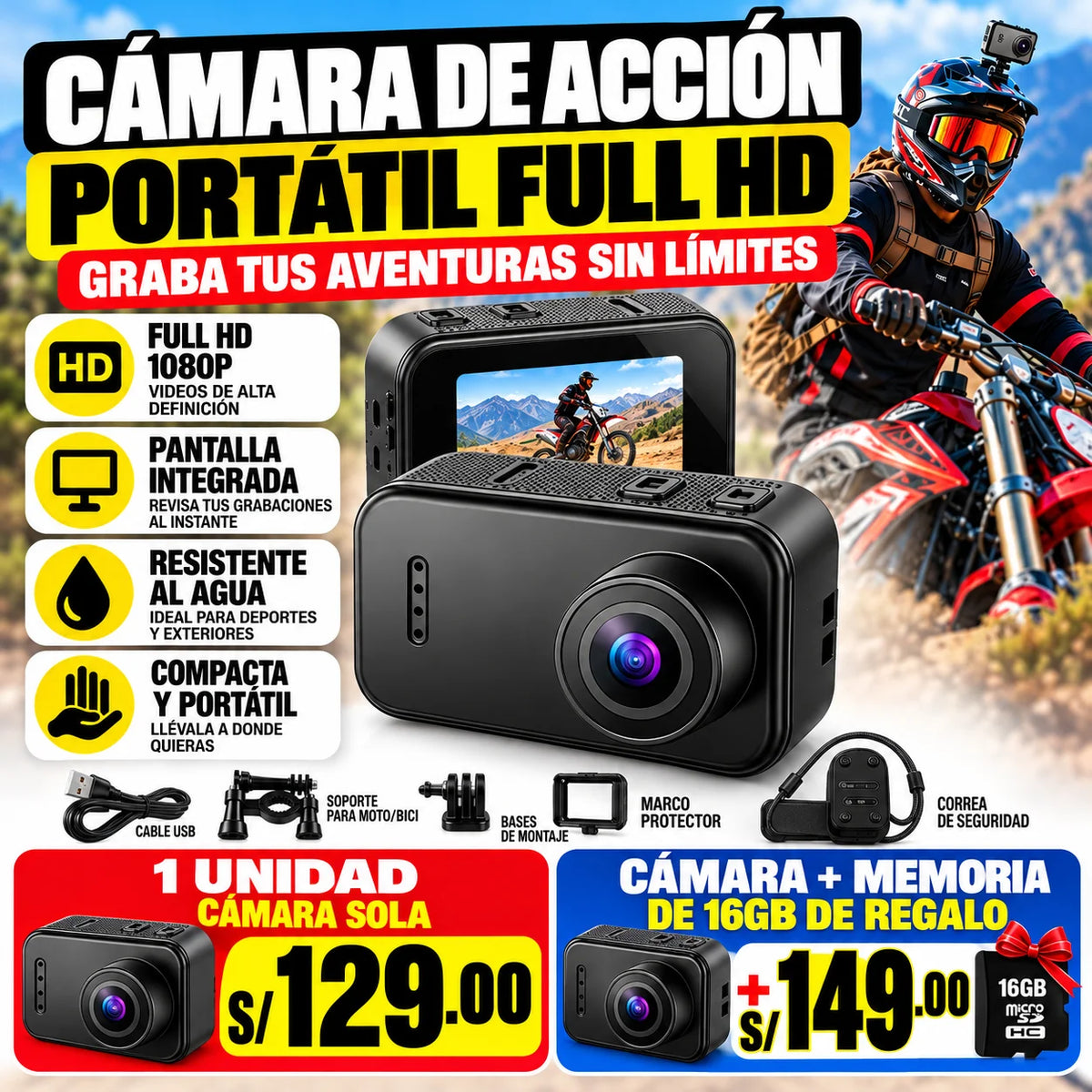 Mini Cámara de Seguridad Portátil 1080P — Compacta y Discreta